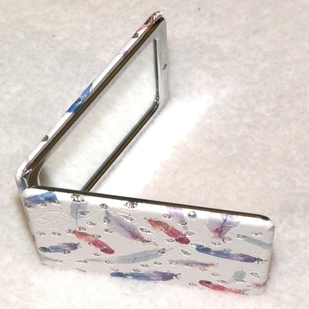 Compact Mirror Embellished Feathers - Picture 3 of 6